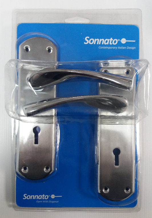 Sonnato Verona Lever On Plate Satin Chrome - Woodworkers.ie -