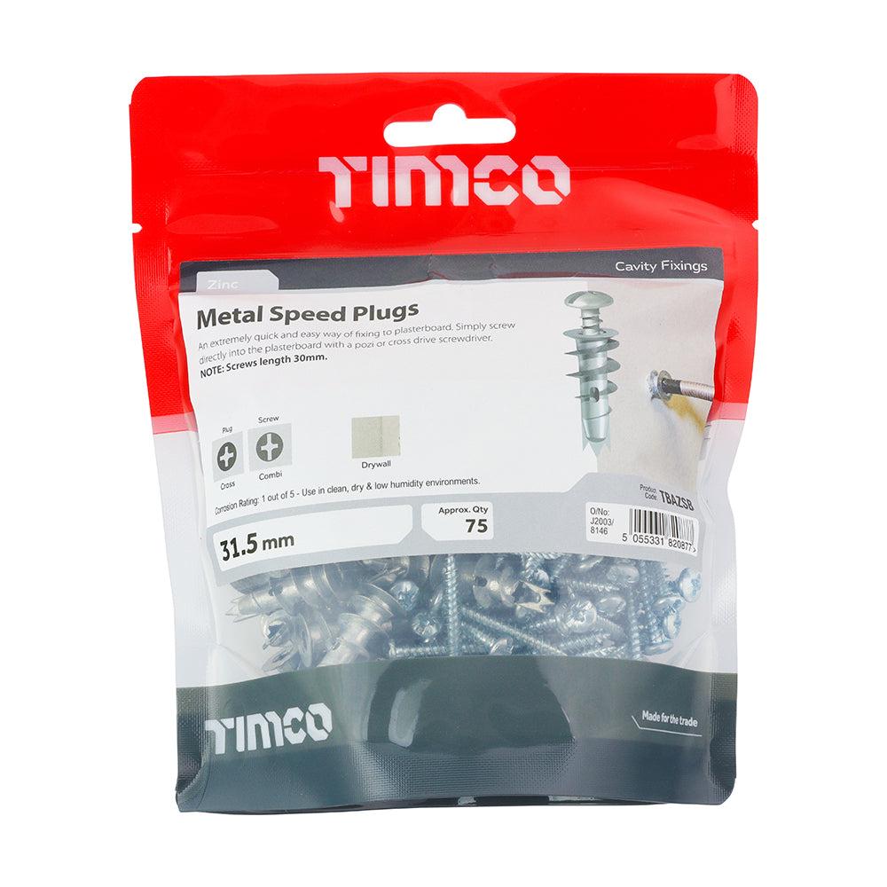 Timco Metal Speed Plug& Screw Pk5