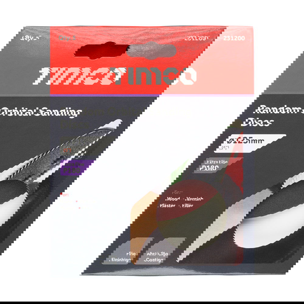 TIMCO 125MM ORBITAL SANDING DISCS P180 - Woodworkers.ie -