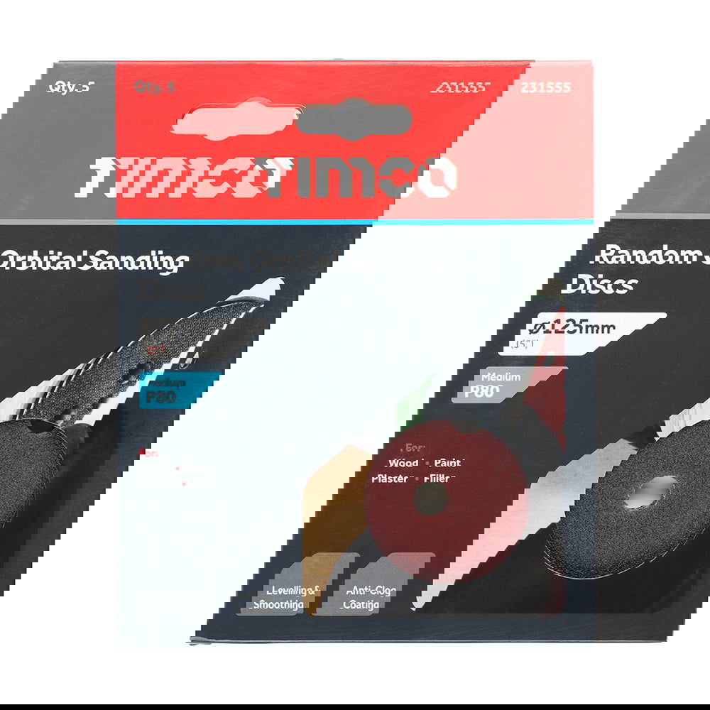 TIMCO 125MM RANDOM ORBITAL SANDING DISCS 80 - Woodworkers.ie -