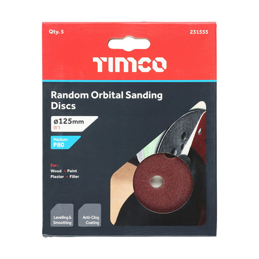 TIMCO 125MM RANDOM ORBITAL SANDING  DISCS 80 - Woodworkers.ie -