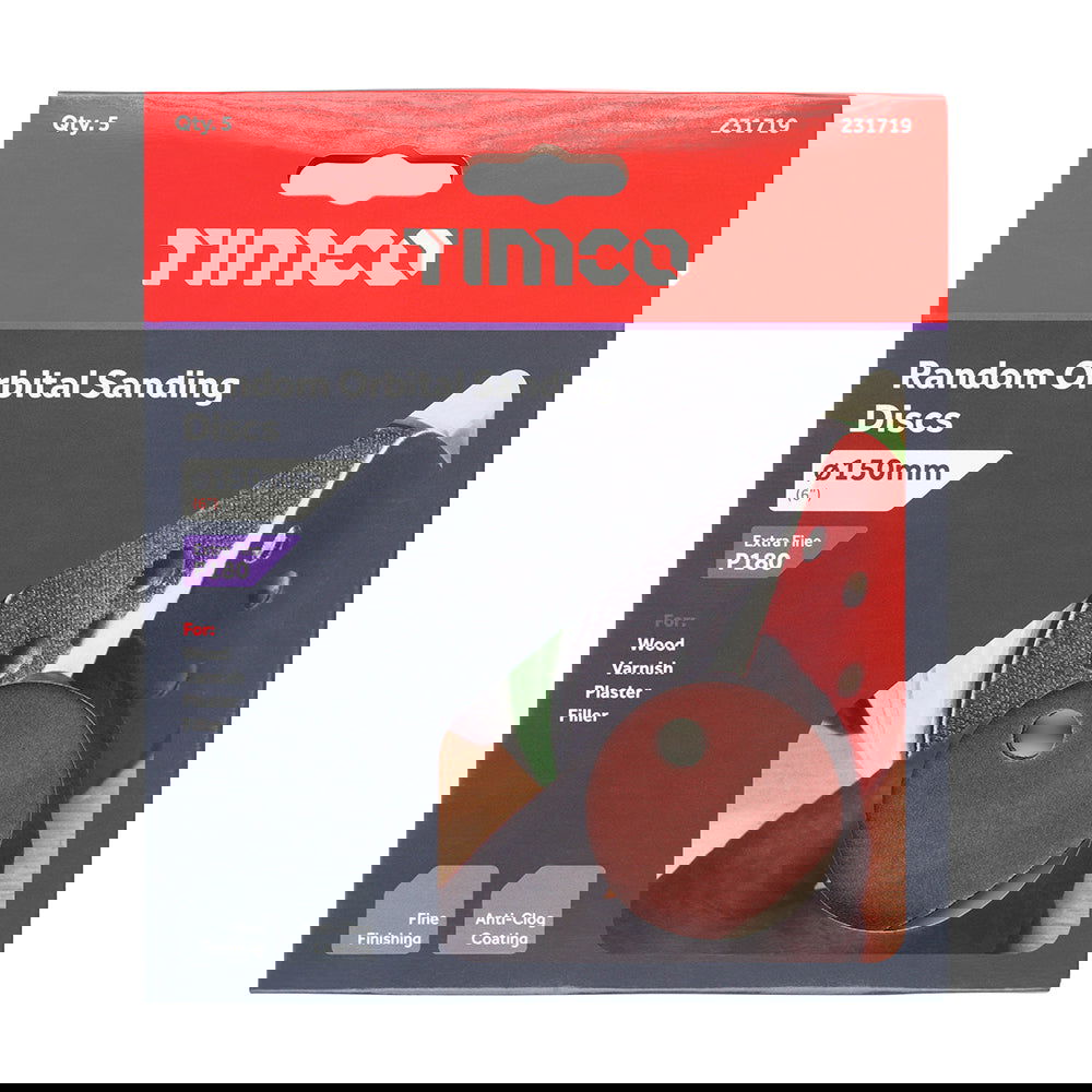 TIMCO 150MM ORBITAL SANDING DISCS P180 - Woodworkers.ie -