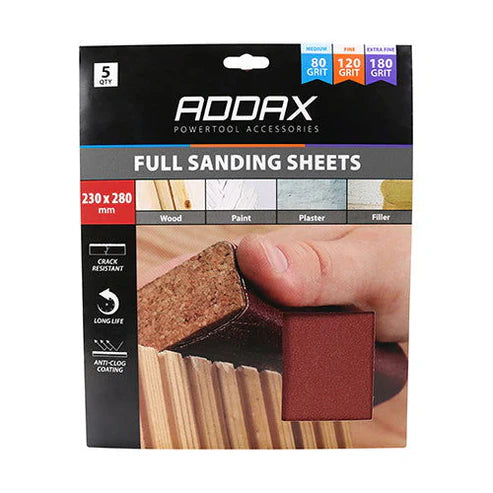 TIMCO 230 x 280 SANDING SHEETS PK5