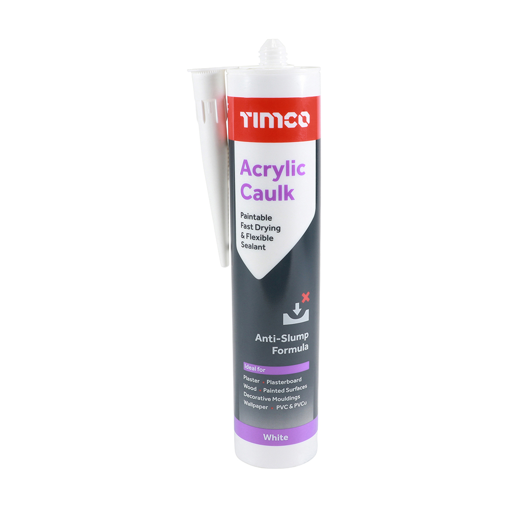 TIMCO ACRYLIC CAULK 300ML - Woodworkers.ie -