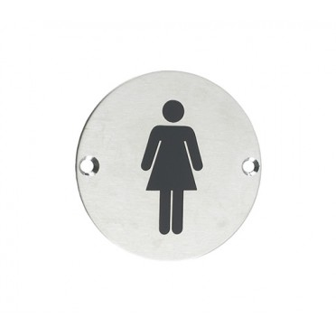 TOILET DOOR SIGN 76MM STAINLESS STEEL