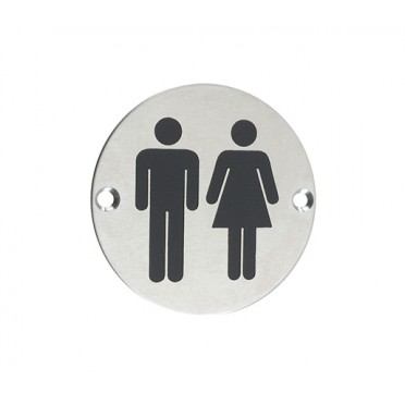 TOILET DOOR SIGN 76MM STAINLESS STEEL