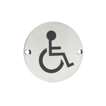 TOILET DOOR SIGN 76MM STAINLESS STEEL