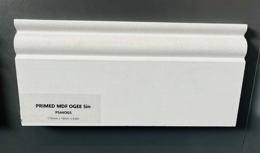 Primed MDF Ogee Skirting 5" X 4.4Mt Length