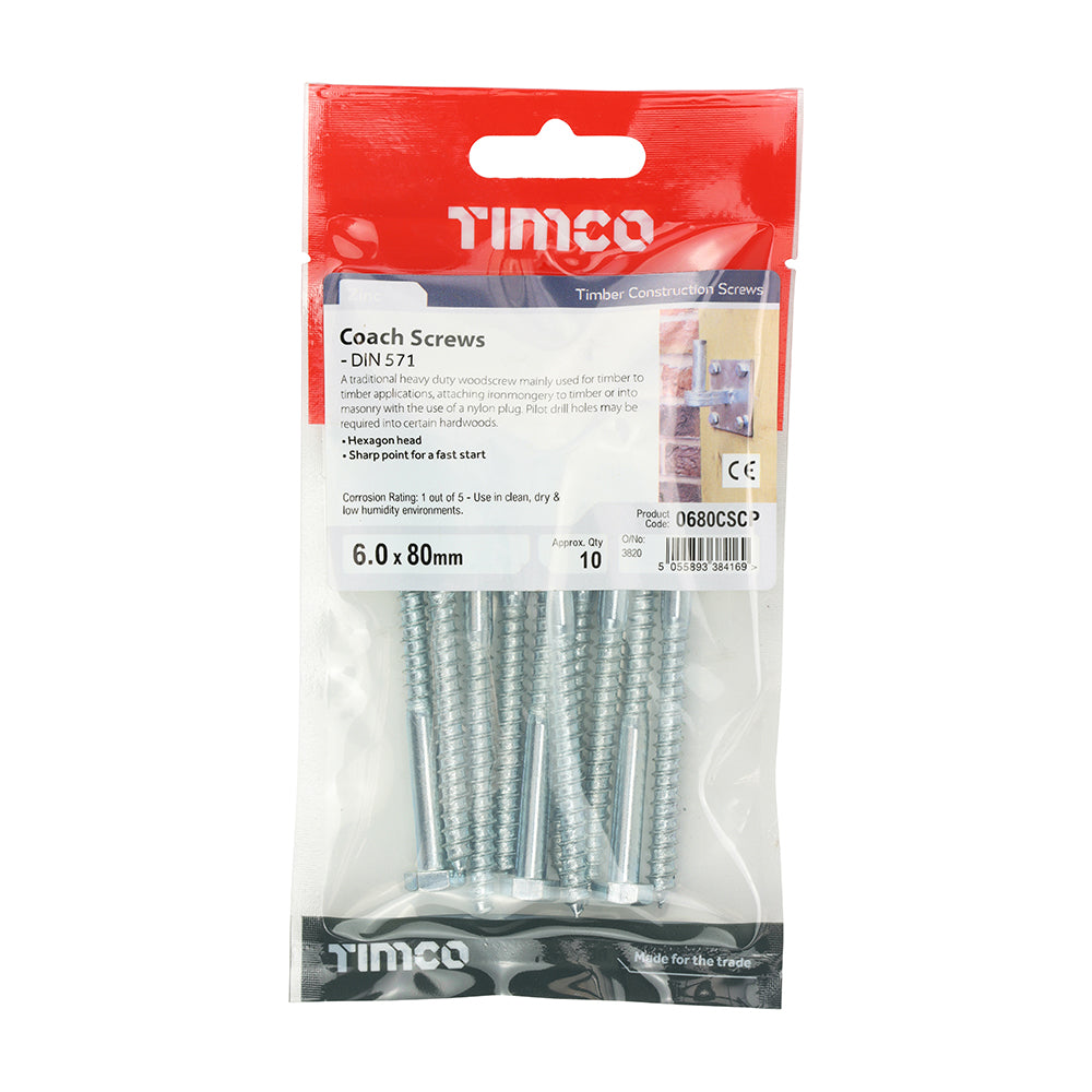 Timco Coach Screw (12 Variants Available )