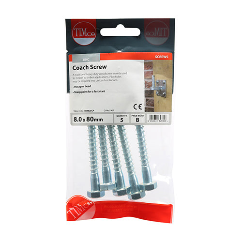 Timco Coach Screw (12 Variants Available )