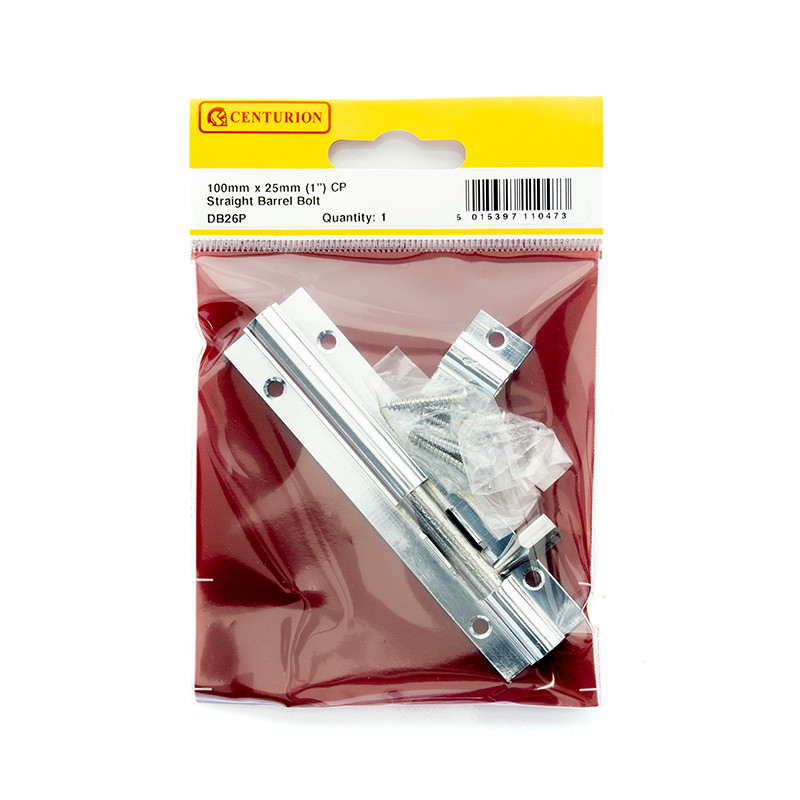 100mm X 25mm CP STRAIGHT BARROL BOLT - Woodworkers.ie - 