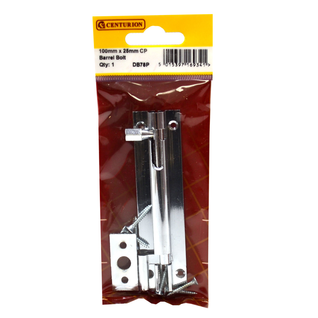 100mm X 25mm  CP WIDE NECKED BARREL BOLT - Woodworkers.ie - 