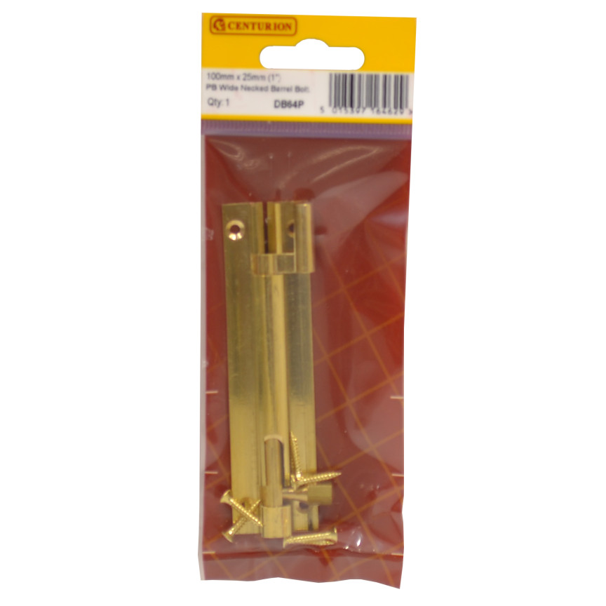 100mm X 25mm PB WIDE NECKED BARREL BOLT - Woodworkers.ie - 