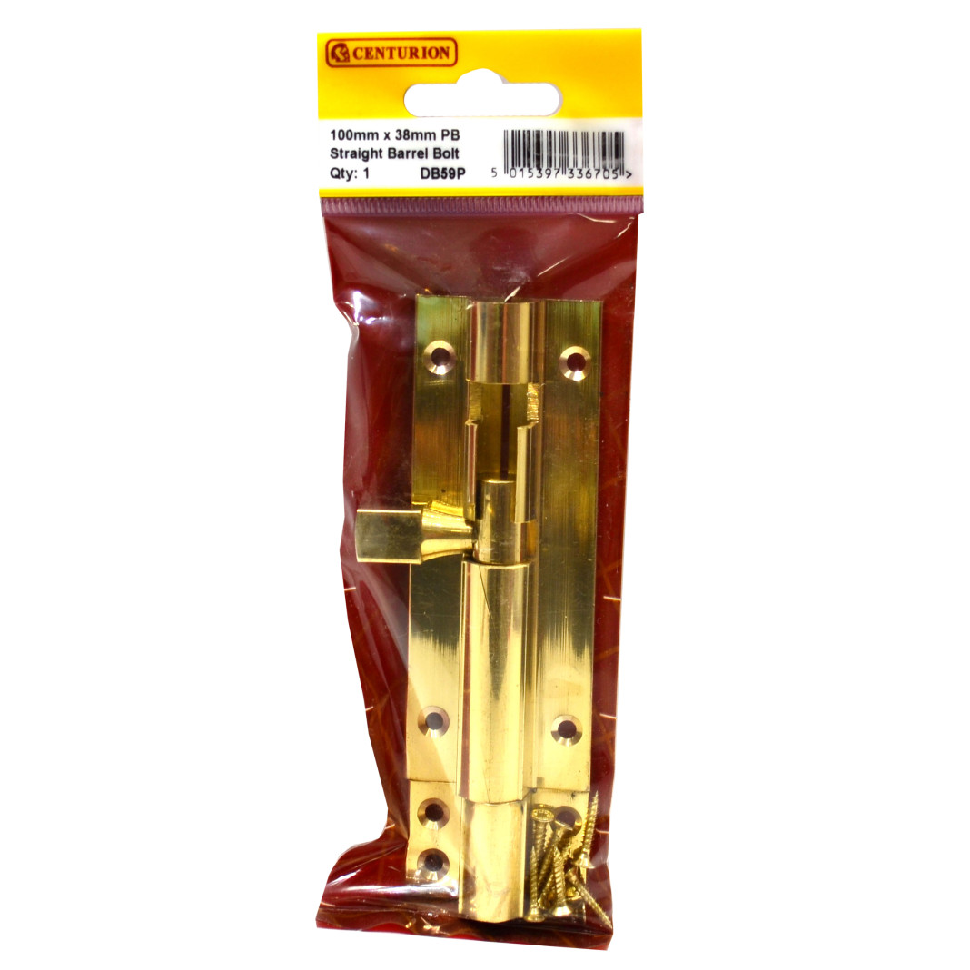 100mm X 38mm PB WIDE STRAIGHT BARREL BOLT - Woodworkers.ie - 