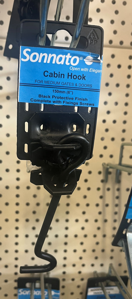 6" BLACK CABIN HOOK