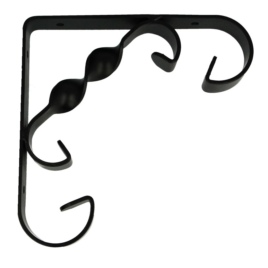200 X 200 DECORATIVE  BLACK SHELF BRACKET - Woodworkers.ie - 
