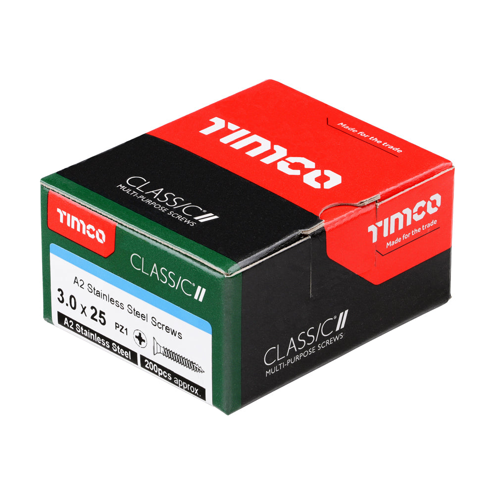 Timco Classic Stainless Steel Screw Pz2 Csk -A2 (20 Variants Available )