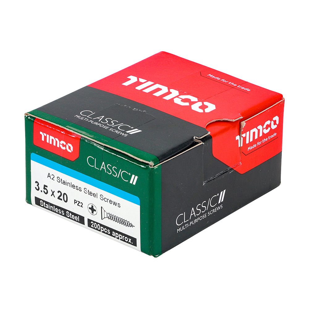 Timco Classic Stainless Steel Screw Pz2 Csk -A2 (20 Variants Available )