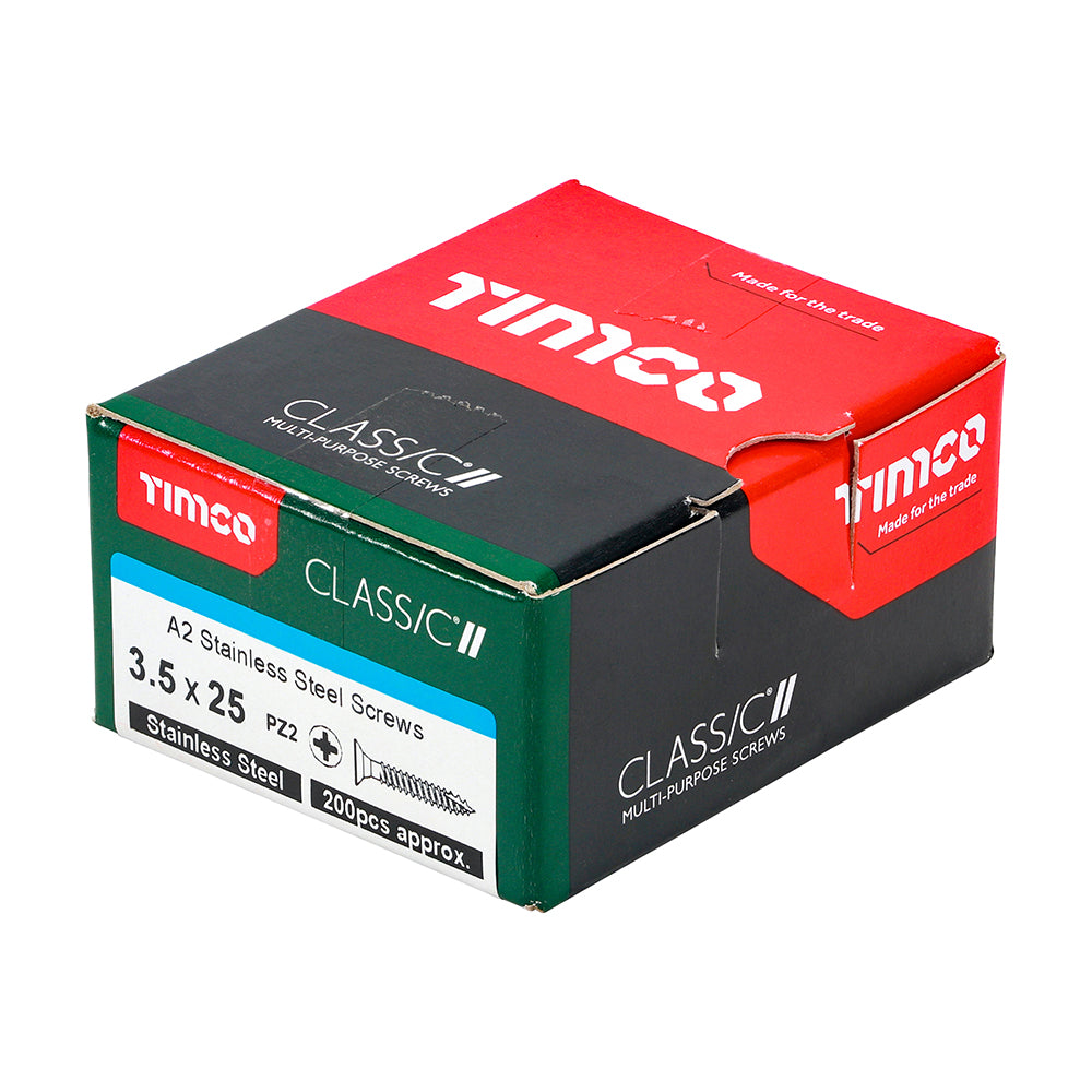 Timco Classic Stainless Steel Screw Pz2 Csk -A2 (20 Variants Available )