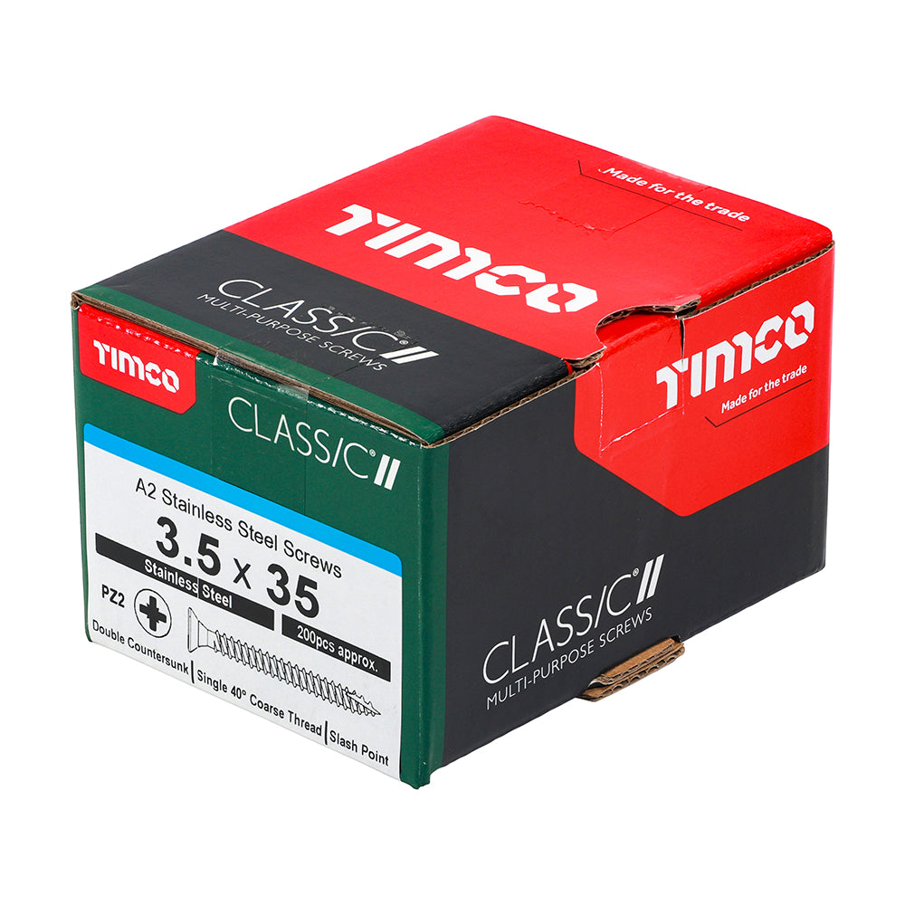 Timco Classic Stainless Steel Screw Pz2 Csk -A2 (20 Variants Available )