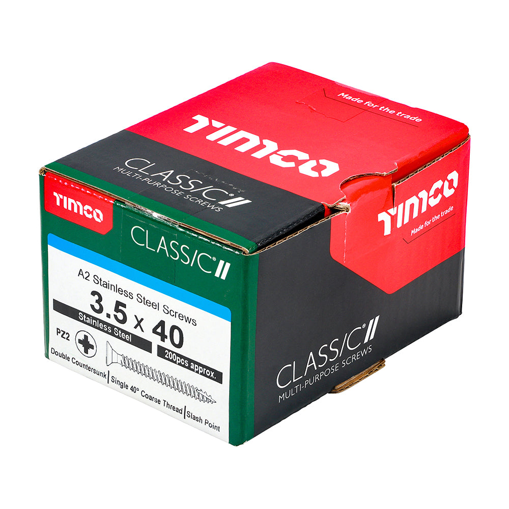 Timco Classic Stainless Steel Screw Pz2 Csk -A2 (20 Variants Available )