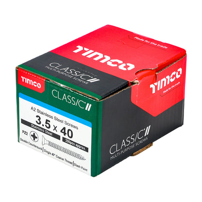 Timco Classic Stainless Steel Screw Pz2 Csk -A2 (20 Variants Available )