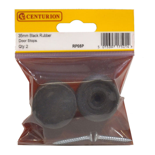 35mm BLACK RUBBER DOORSTOP[PACK 2] - Woodworkers.ie - 