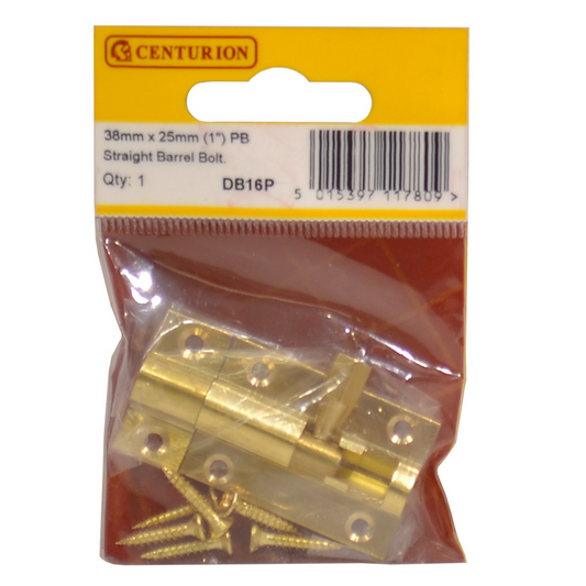 38mm X 25mm PB STRAIGHT BARREL BOLT - Woodworkers.ie - 