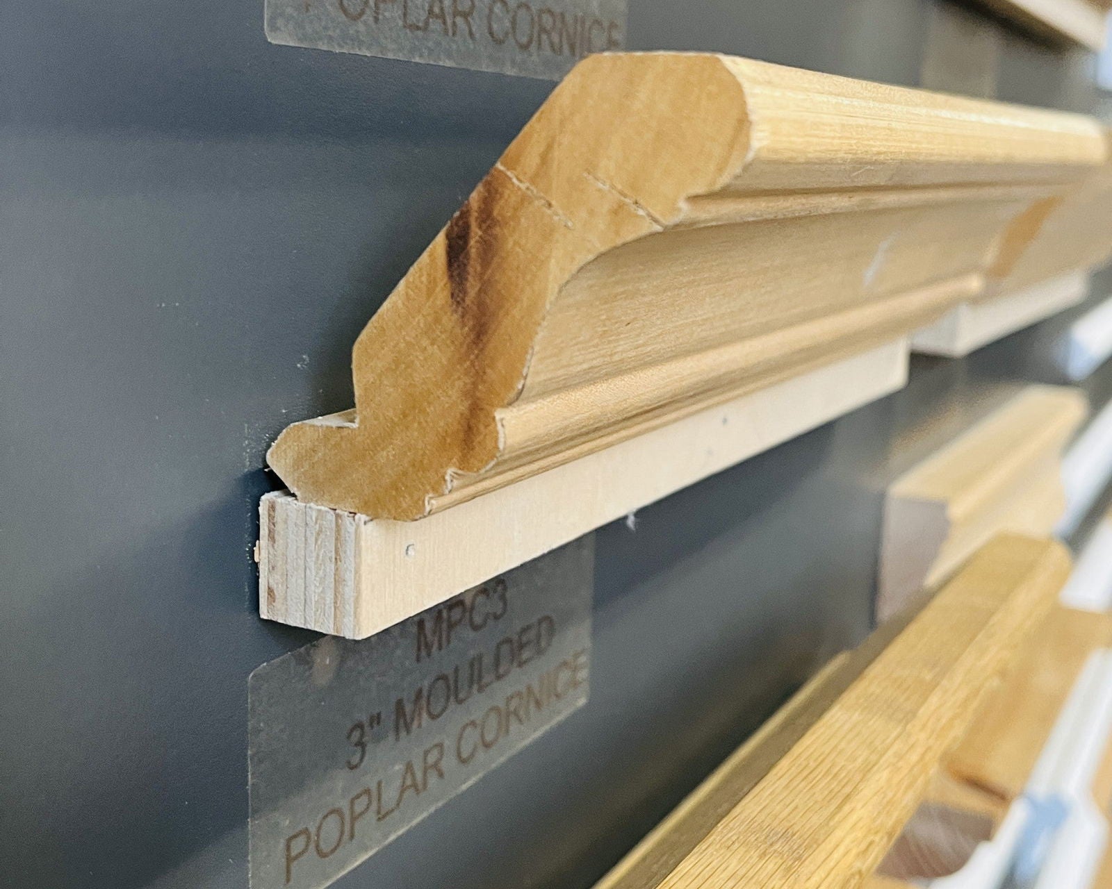 3" MOULDED POPLAR CORNICE 12FT - Woodworkers.ie - 