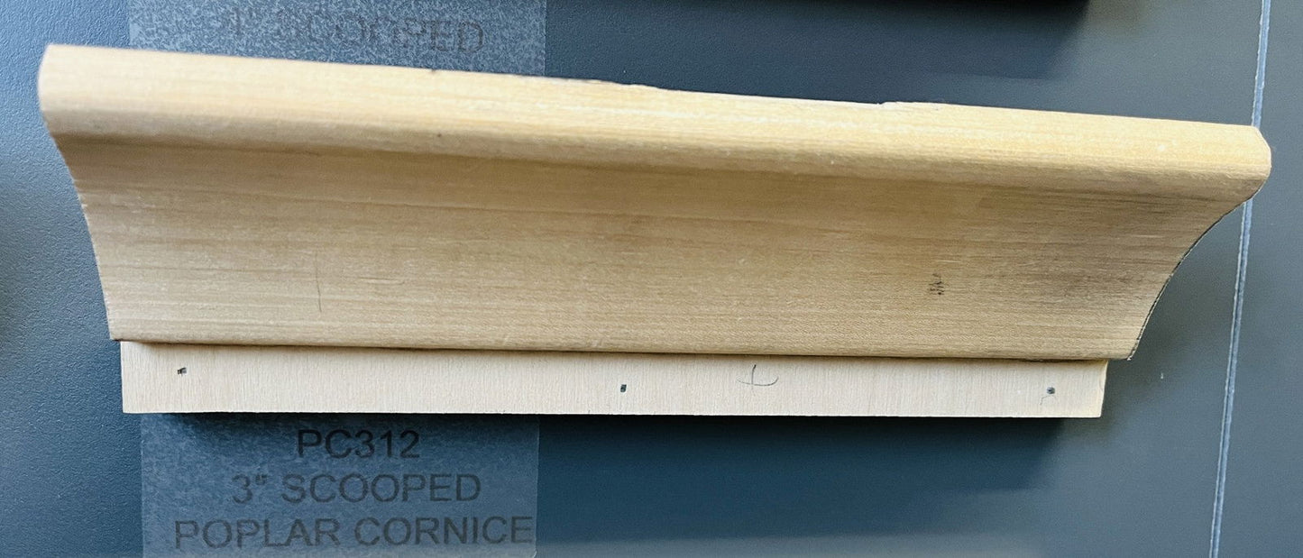3" POPLAR SCOOPED CORNICE 12FT - Woodworkers.ie - 