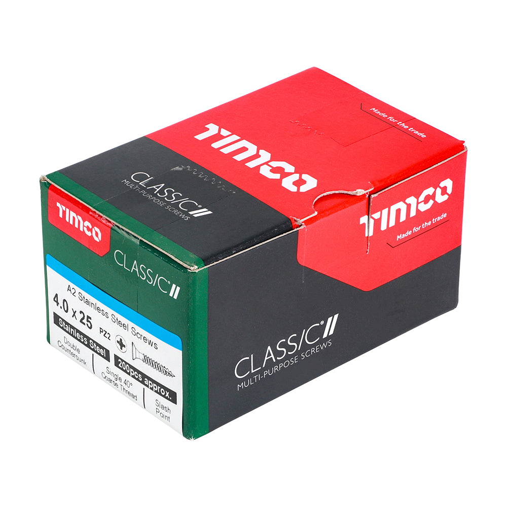 Timco Classic Stainless Steel Screw Pz2 Csk -A2 (20 Variants Available )