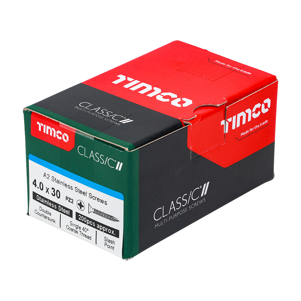 Timco Classic Stainless Steel Screw Pz2 Csk -A2 (20 Variants Available )