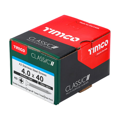 Timco Classic Stainless Steel Screw Pz2 Csk -A2 (20 Variants Available )