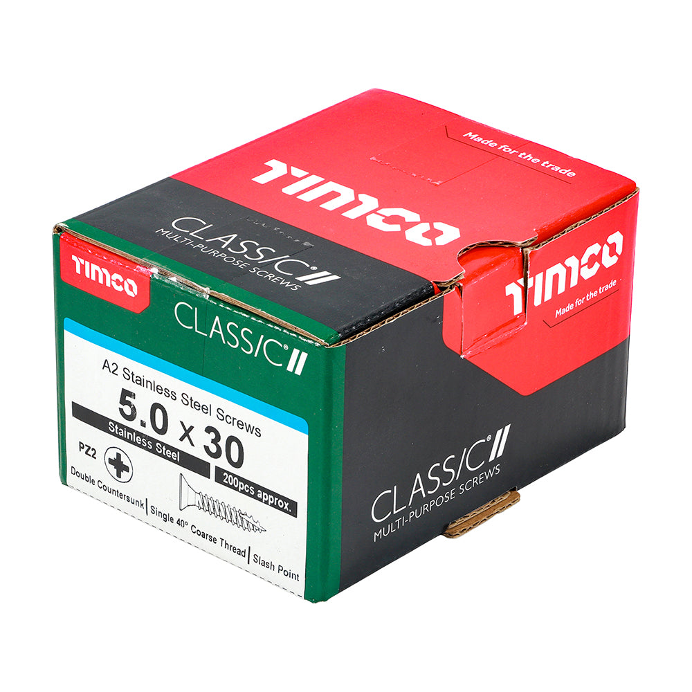 Timco Classic Stainless Steel Screw Pz2 Csk -A2 (20 Variants Available )