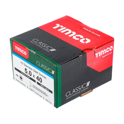 Timco Classic Stainless Steel Screw Pz2 Csk -A2 (20 Variants Available )