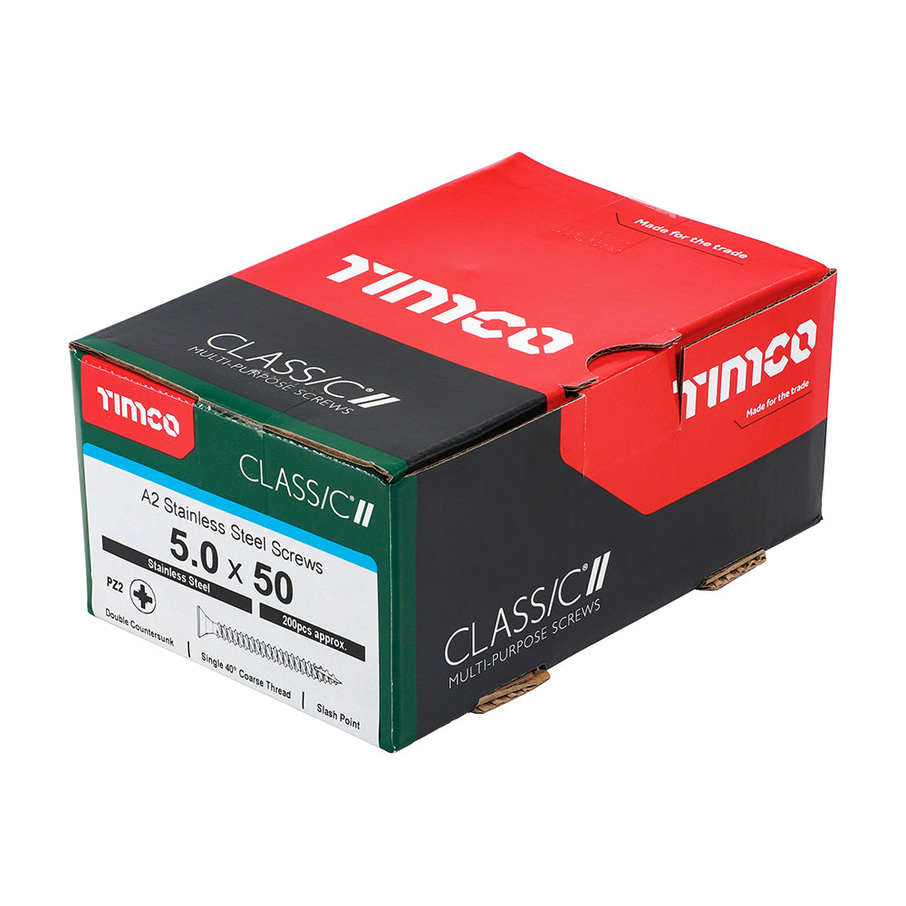 Timco Classic Stainless Steel Screw Pz2 Csk -A2 (20 Variants Available )