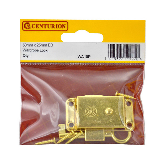 50mm BRASS WARDROBE LOCK & KEY - Woodworkers.ie - 