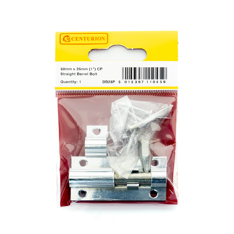 50mm X 25mm CP STRAIGHT BARREL BOLT - Woodworkers.ie - 