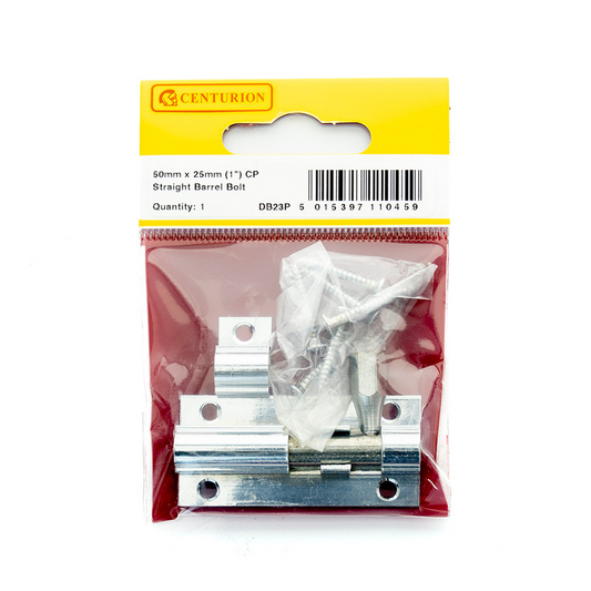 50mm X 25mm CP STRAIGHT BARREL BOLT - Woodworkers.ie - 