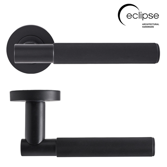 Eclipse Lever on Rose Black -  Door Handle ( 3 Variants available)