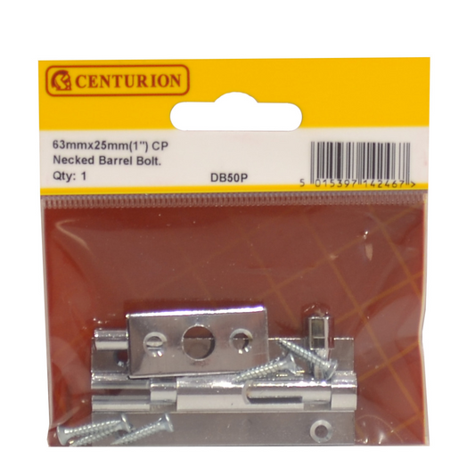 63mm X 25mm CP WIDE NECKED BARREL BOLT - Woodworkers.ie - 