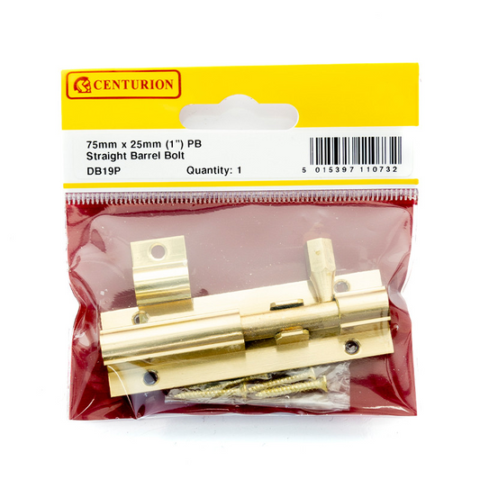 75mm X 25mm PB STRAIGHT BARREL BOLT - Woodworkers.ie - 
