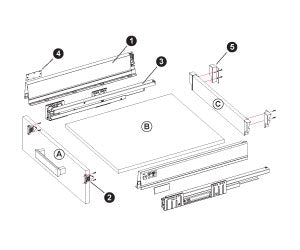 STARBOX 18MM CUTLERY DRAWER KIT (EXCLUDING BASE,BACK & DRAWER FRONT)