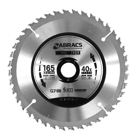 ABRACS TCT 165mm X 20mm 40T - Woodworkers.ie - 