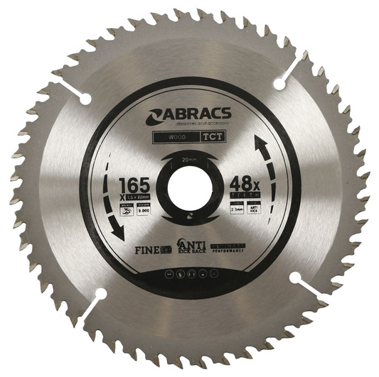 ABRACS TCT 165mm X 20mm 48T - Woodworkers.ie - 