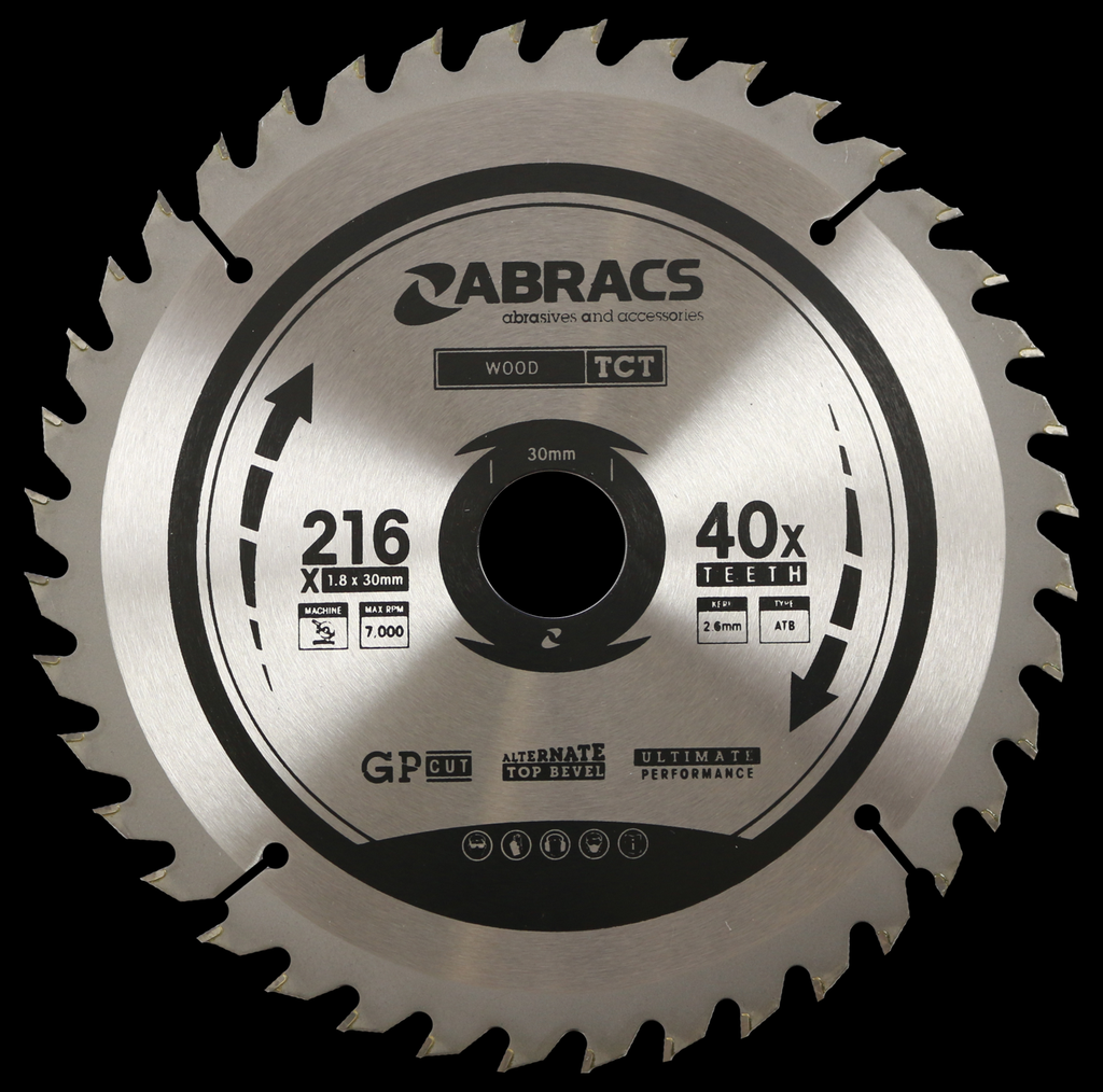 ABRACS TCT 216mm X 30mm 40T - Woodworkers.ie - 