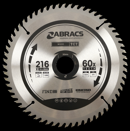 ABRACS TCT 216mm X 30mm 60T - Woodworkers.ie - 