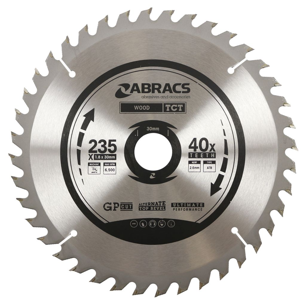 ABRACS TCT 235mm X 30mm 40T - Woodworkers.ie - 