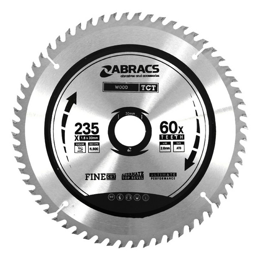 ABRACS TCT 235mm X 30mm 60T - Woodworkers.ie - 