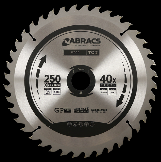 ABRACS TCT 250mm X 30mm 40T - Woodworkers.ie - 